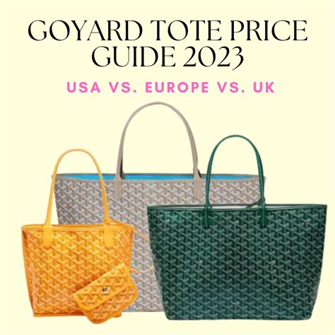 goyard totes for sale|Goyard tote price guide.